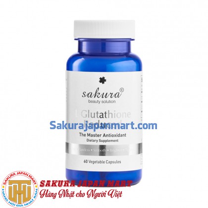 Viên uống trắng da chống lão hóa Sakura White Advance L-Glutathione USA 60 viên